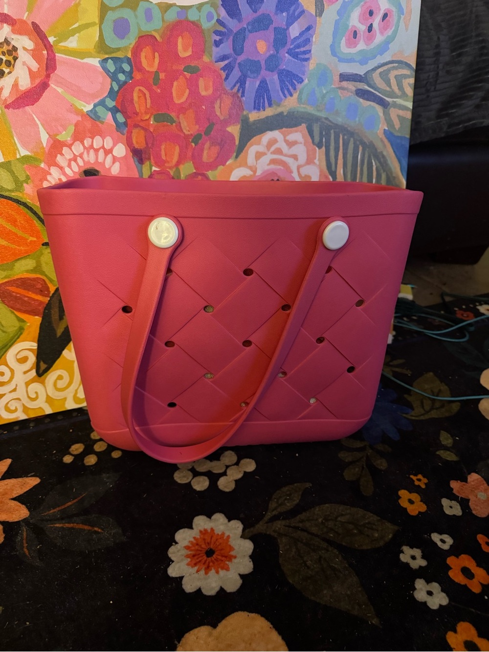 Hot Pink Waterproof EVA Tote - Medium